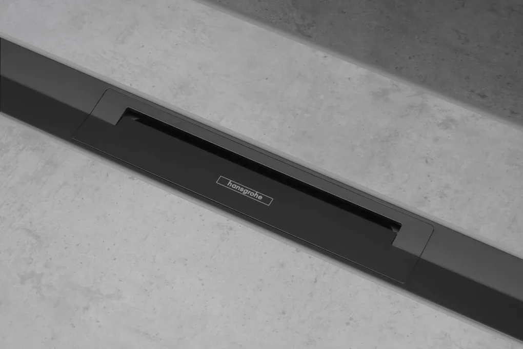Hansgrohe RainDrain Flex, vrchná sada sprchového žľabu 1000, skracovateľný, pre inštaláciu voľne na plochu, čierna matná, HAN-56046670