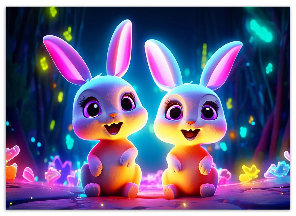 Gario Obraz na plátne Farebné zajačiky Rozmery: 60 x 40 cm