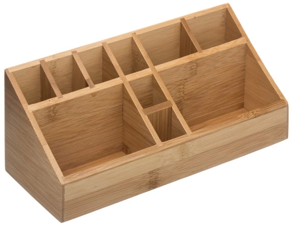 Kozmetický organizér Woody 10 priehradiek bambus