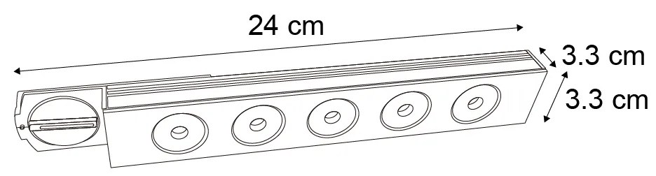 Moderné čierne stropné svietidlo pre 1-fázový koľajnicový systém 5W 370 lm 3000K - Iconic Tsiri