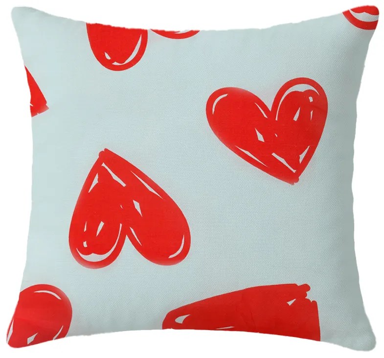 Súprava 2 ks dekoračných poťahov na vankúš WARM HEART 45x45 cm, svetlo modrá