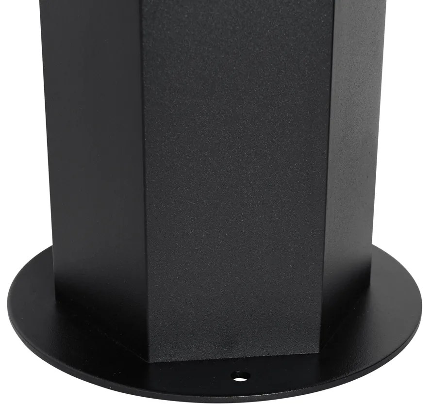 Stojaca vonkajšia lampa čierna s dymovým tienidlom šesťuholníkovým 70 cm - Denmark