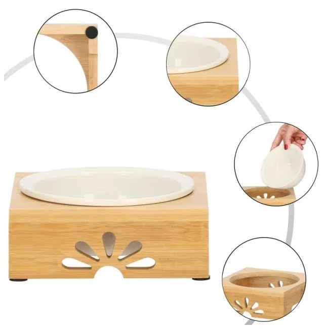 SPRINGOS Keramická miska so stojanom 14 cm pre psa / mačku SPRINGOS MAU