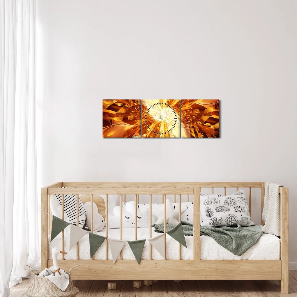 Obraz - Abstrakcia (s hodinami) (90x30 cm)