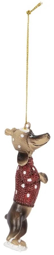 Závesná dekorácia jazvečík Dachshund vo svetríku - 4*3*10 cm