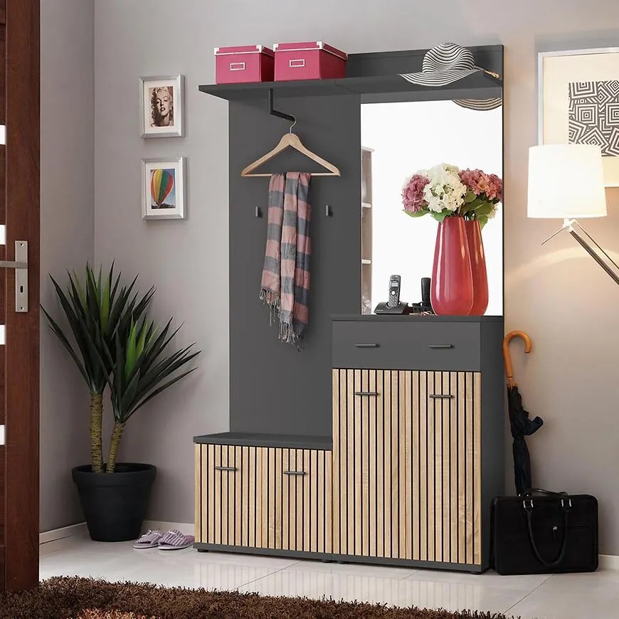 Predsieňová stena MARCO II artisan/antracit anas mc2