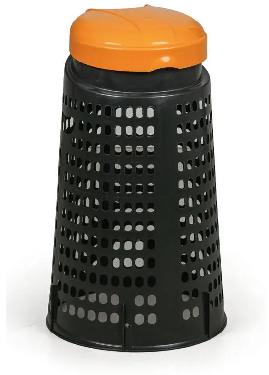 Artplast Vonkajší plastový odpadkový kôš na 120 l vrecia, čierny, oranžový vrchnák
