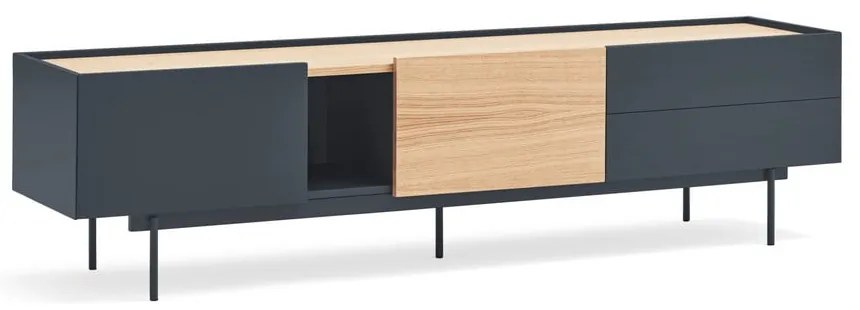 TV stolík v dekore duba v antracitovo-prírodnej farbe 180x45 cm Otto – Teulat
