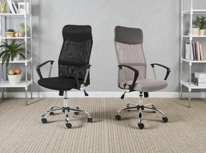 Set kancelárskych stoličiek 1+1 / čierna + sivá