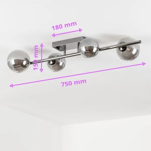 Brilagi - LED Prisadený luster MILLA 4xG9/3W/230V lesklý chróm/dymová