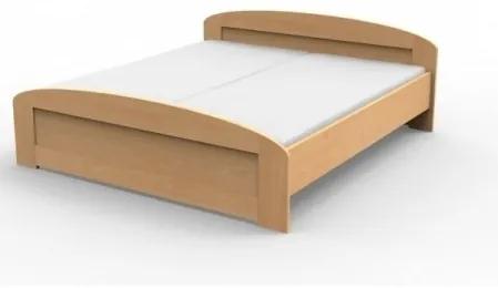 Texpol PETRA - masívna buková posteľ  s oblým čelom pri nohách 200 x 200 cm, buk masív