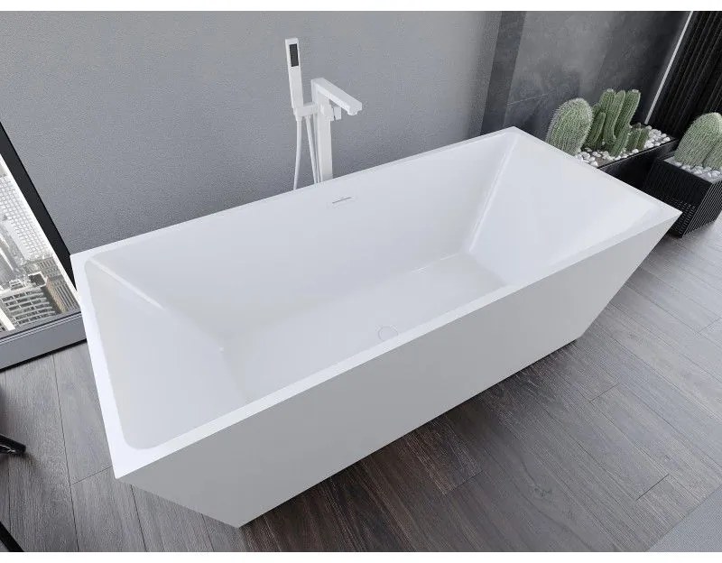 Mexen Lita, voľne stojaca vaňa 170 x 75 cm, biela, biely prepad, 52121707500-20