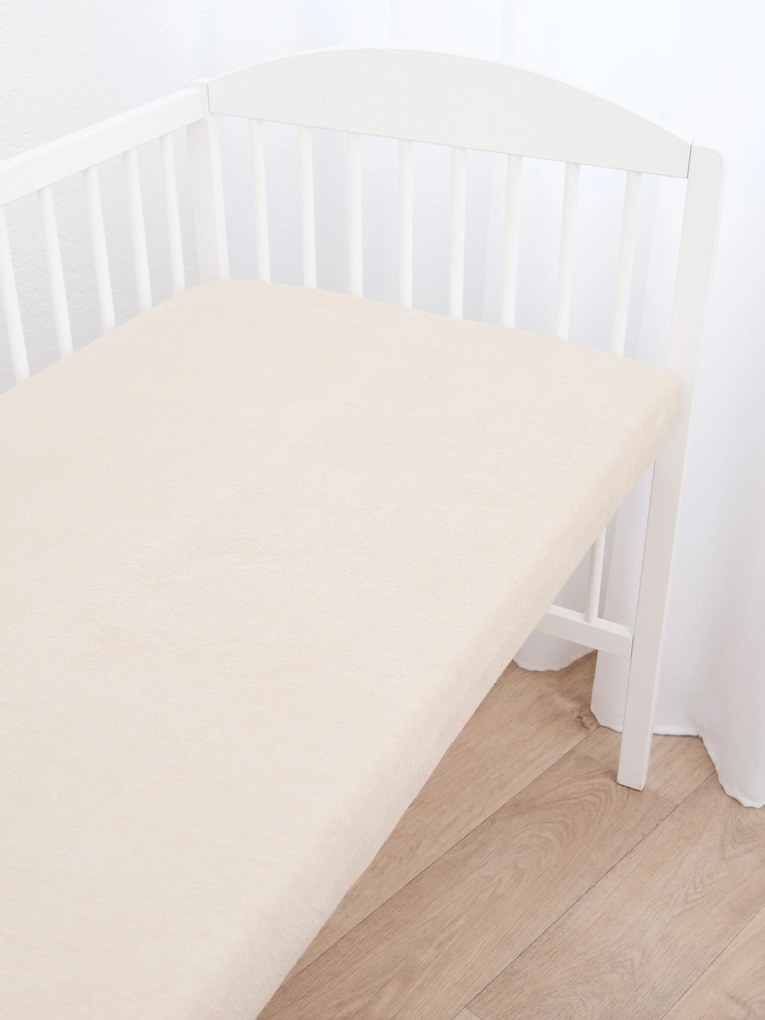 Froté plachta do postieľky 70 × 140 cm - prírodná