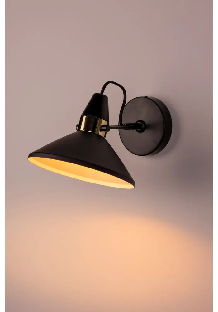 Čierne nástenné svietidlo Jona - White Label