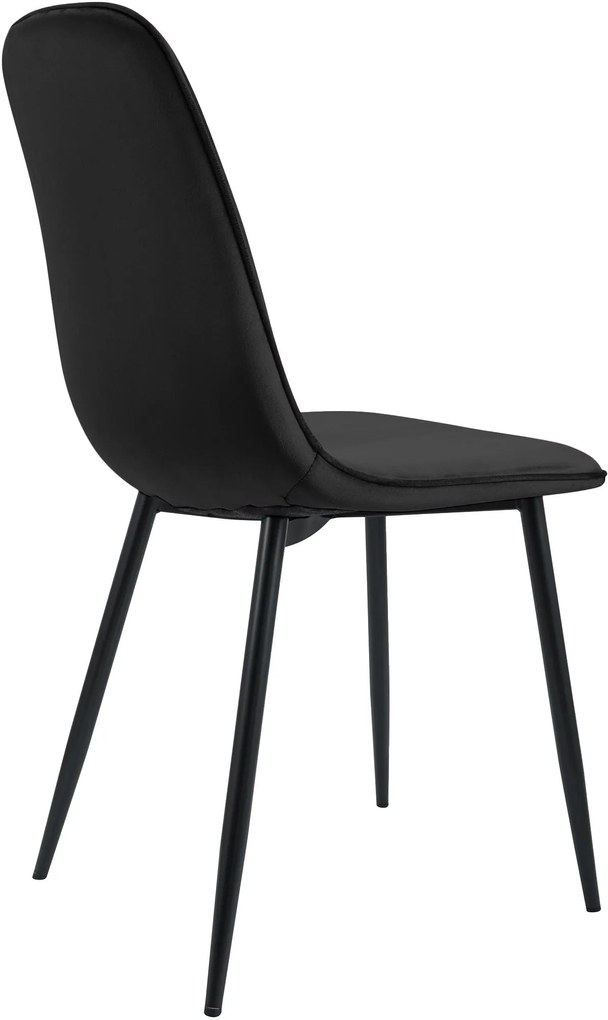 Sada 4 ks jedálenskej stoličky Maryam zamat - čierna