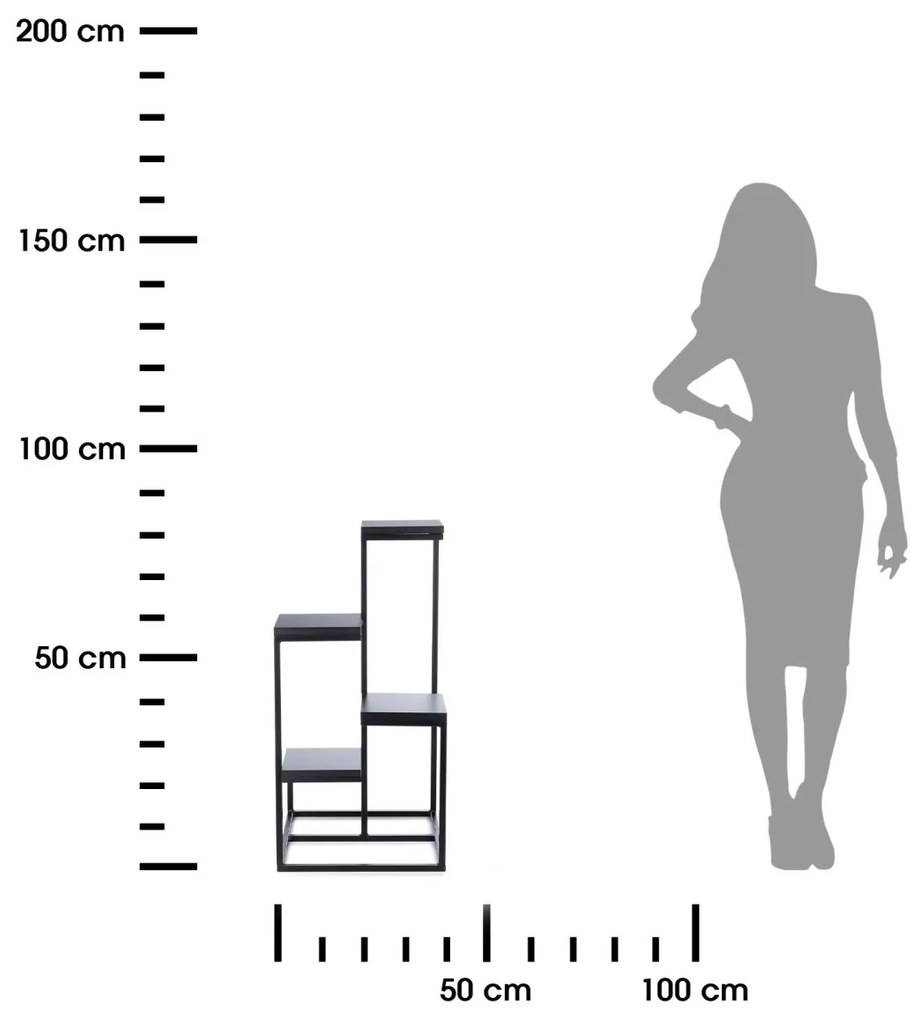 Kvetinový stojan LOFT 79 cm čierny