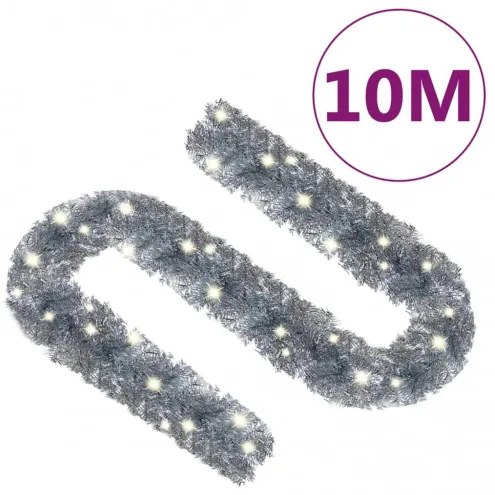 vidaXL Vianočná girlanda s LED svetielkami 10 m strieborná-