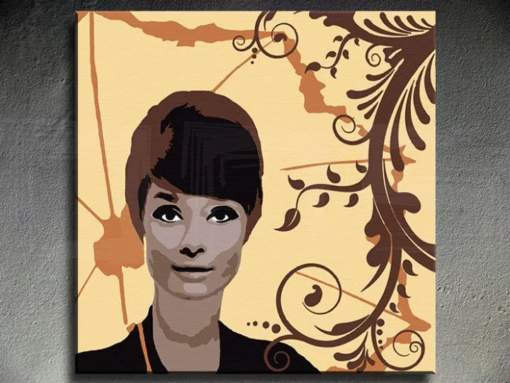 Ručne maľovaný POP Art obraz Audrey Hepburn | rôzne rozmery