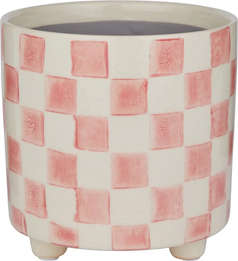 NEW DELFT Kvetináč šachovnica 13,5 cm - ružová