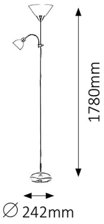 Brilagi - Stojacia lampa ARIANA 1xE27/100W/230V + 1xE14/25W čierna