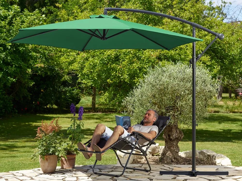InternetovaZahrada Záhradný slnečník Alu Ø330cm - zelený