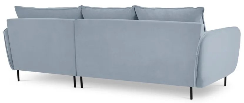 Svetlomodrá zamatová rohová pohovka (pravý roh) Vienna – Cosmopolitan Design