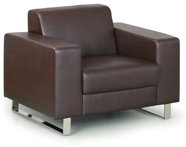 Kožené kreslo PRIMATOR, hnedé