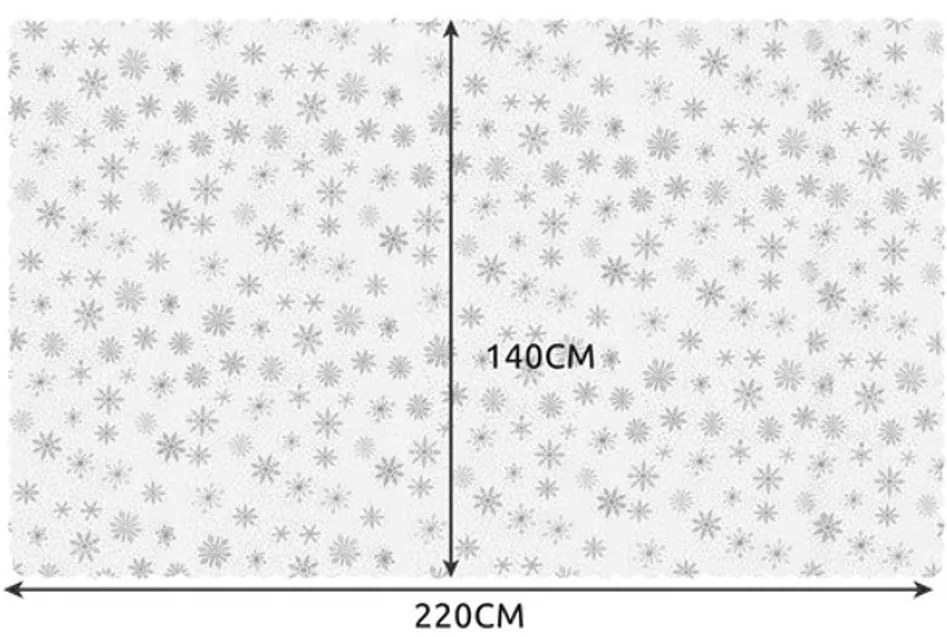 Vianočný obrus SILVER STAR 140x220 cm, biely