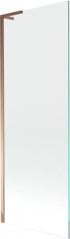Mexen Next L, 1-krídlová vaňová zástena 70 x 150 cm, 6mm číre sklo, ružové zlato profil, 895-070-000-03-00-60