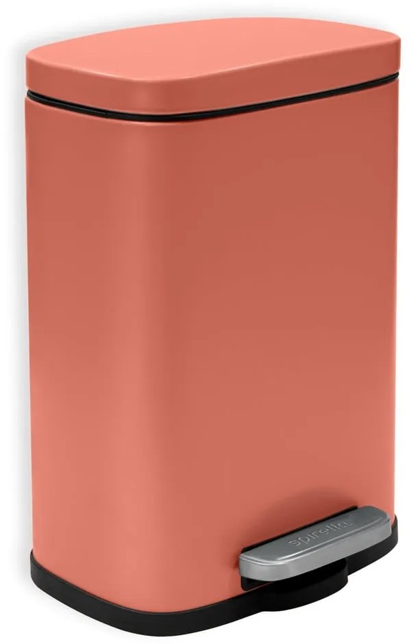 Nášľapný oceľový odpadkový kôš v terakotovej farbe 5 l Akira – Spirella