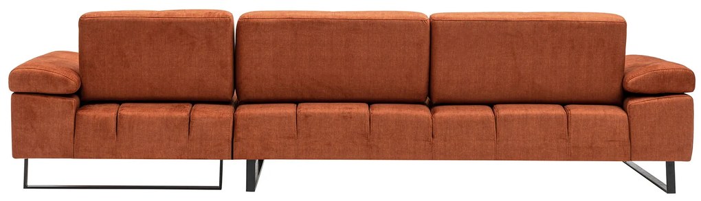 Rohová pohovka Mustang s pohyblivým operadlom 314 cm, pravá, oranžová
