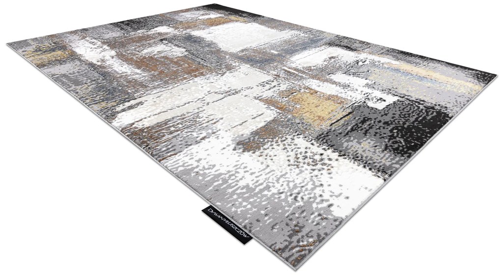 Moderný koberec DE LUXE 633 Abstrakcia - Štrukturálny krém / zlatý