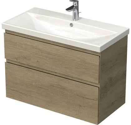 Kúpeľňová skrinka s umývadlom Elite Intedoor Landau 90 cm dub