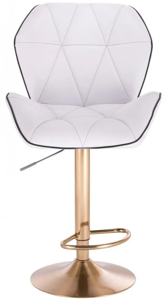 LuxuryForm DESIGN Barová stolička MILANO MAX na zlatom tanieri - biela