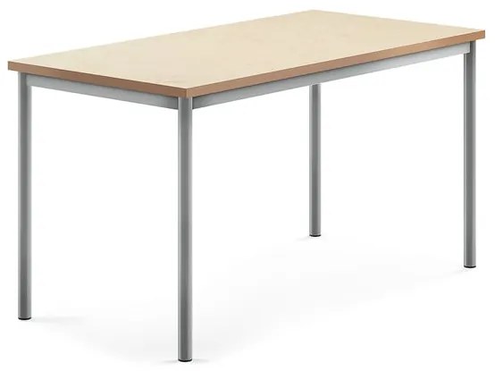 Stôl SONITUS, 1400x700x720 mm, linoleum - béžová, strieborná