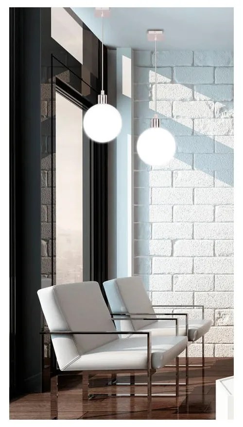 Závesné svietidlo v striebornej farbe so skleneným tienidlom ø 15 cm Oden - Candellux Lighting