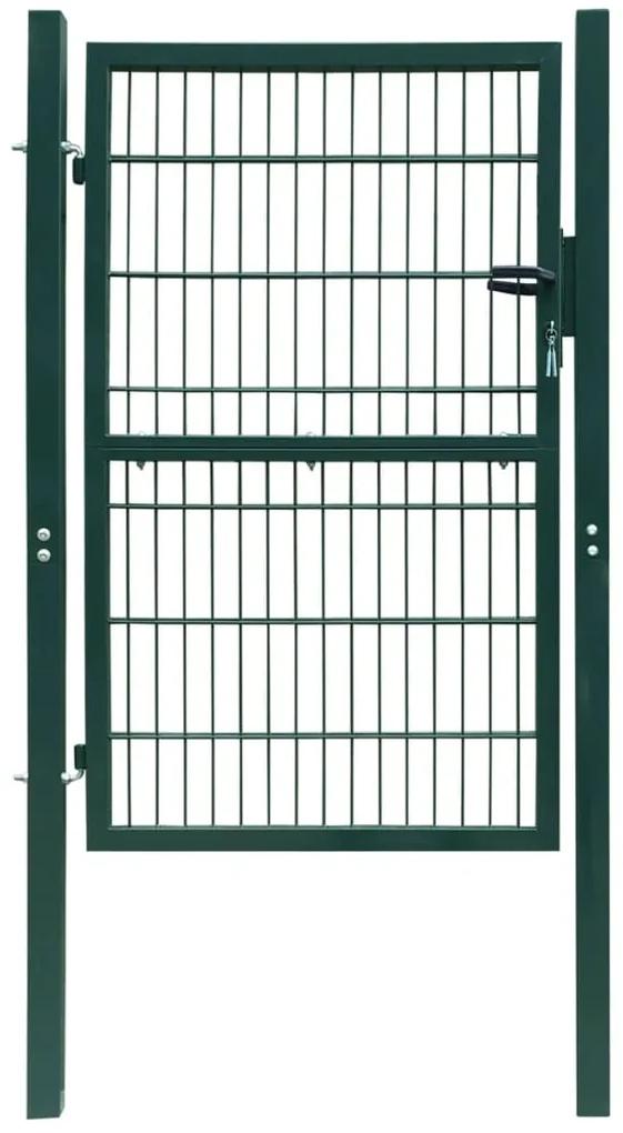 vidaXL Oceľová plotová brána, zelená, 106x250 cm