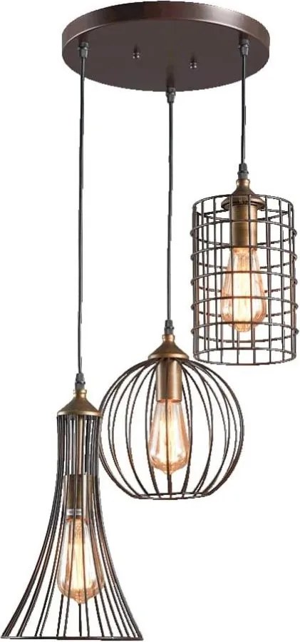 LUXERA 46073 - Luster na lanku TRION 3xE27/60W/230V