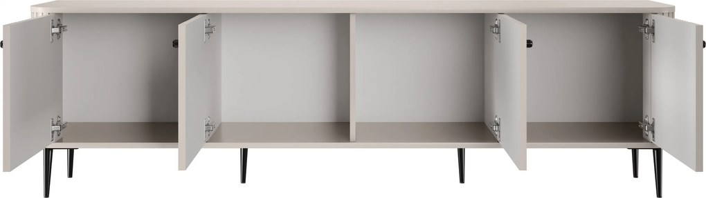 TV skrinka Vesper 4D 187 cm - kašmír / čierne nohy