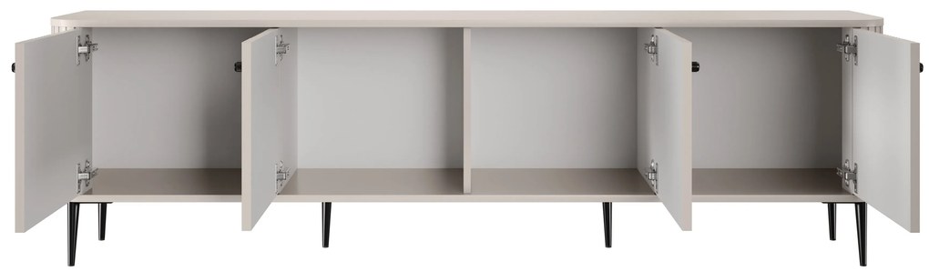 TV stolík Vespera 4D 187 cm - kašmírová / čierne nožičky