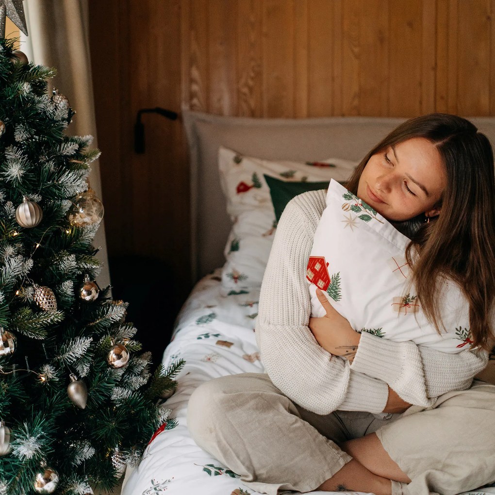 Goldea vianočná bavlnená obliečka na vankúš - tradičné vianoce 40 x 40 cm