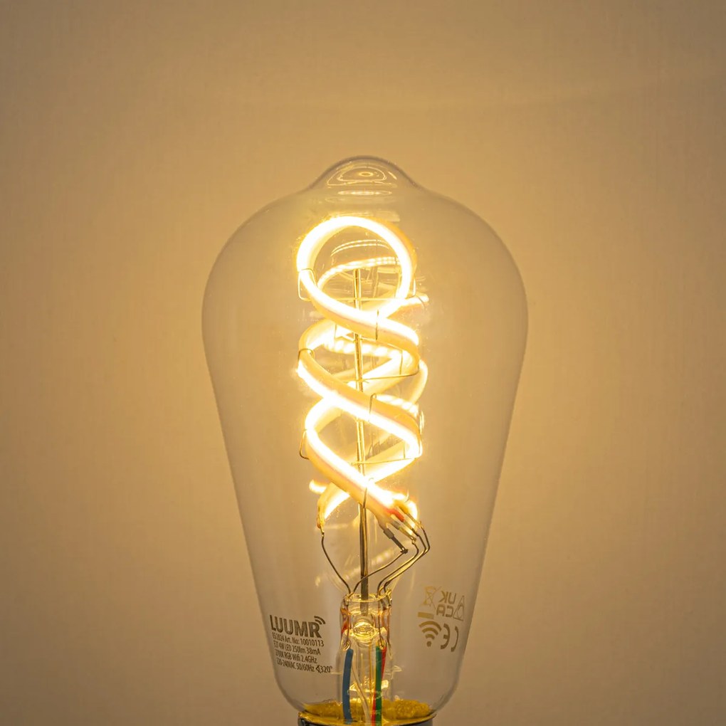 Sada 5 ks Inteligentné stmievateľné LED žiarovky E27 ST64 číre RGBW 4W 250lm 2700K