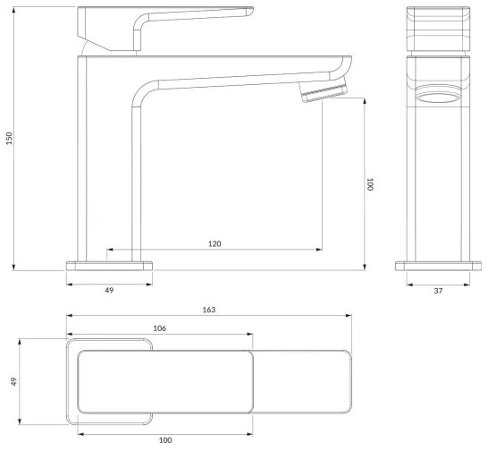 OMNIRES PM7410BL - Umývadlová batéria PARMA 15 cm matná čierna