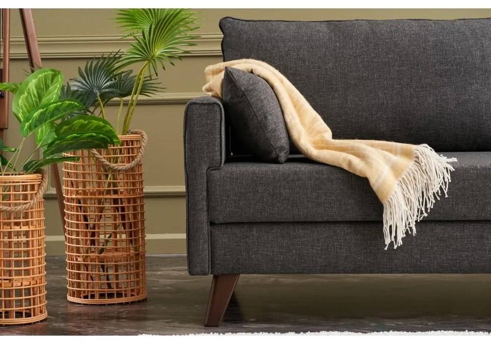 Antracitová rozkladacia pohovka 208 cm Bella – Balcab Home