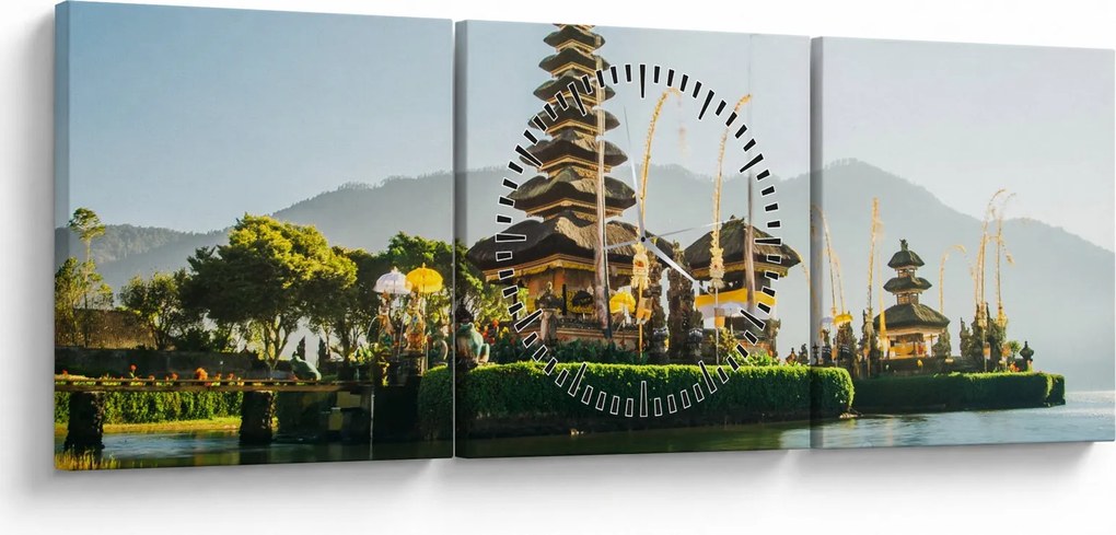 Obraz Mount Batur (s hodinami) (90x30 cm)