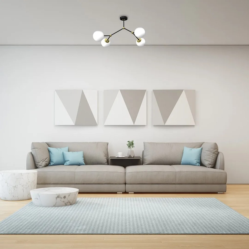 Stropné svietidlo Joy, 4x biele sklenené tienidlo, b/g