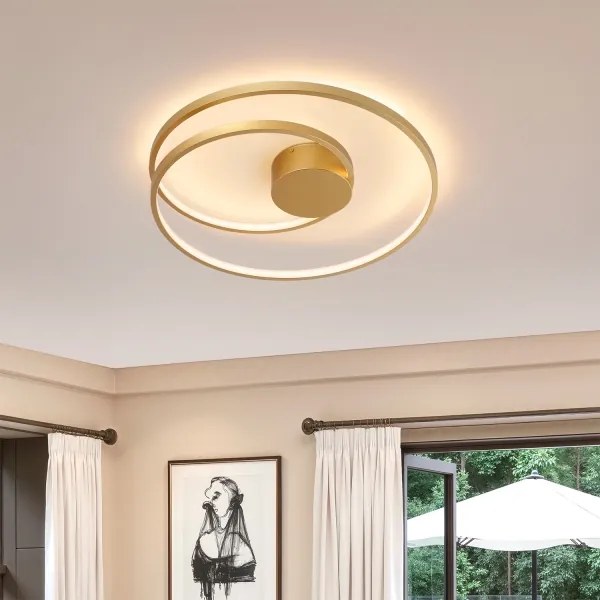 Brilagi- stmievateľné LED stropné svietidlo TWISTER LED/48W/230V pr. 50 cm zlaté + diaľkový ovládač