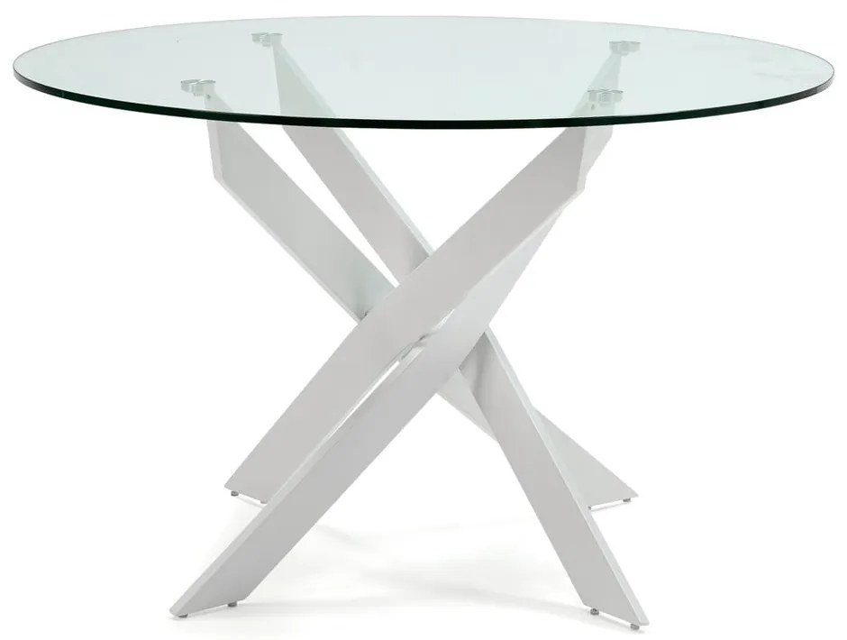 Okrúhly jedálenský stôl so sklenenou doskou 120x120 cm Ruth - Marckeric