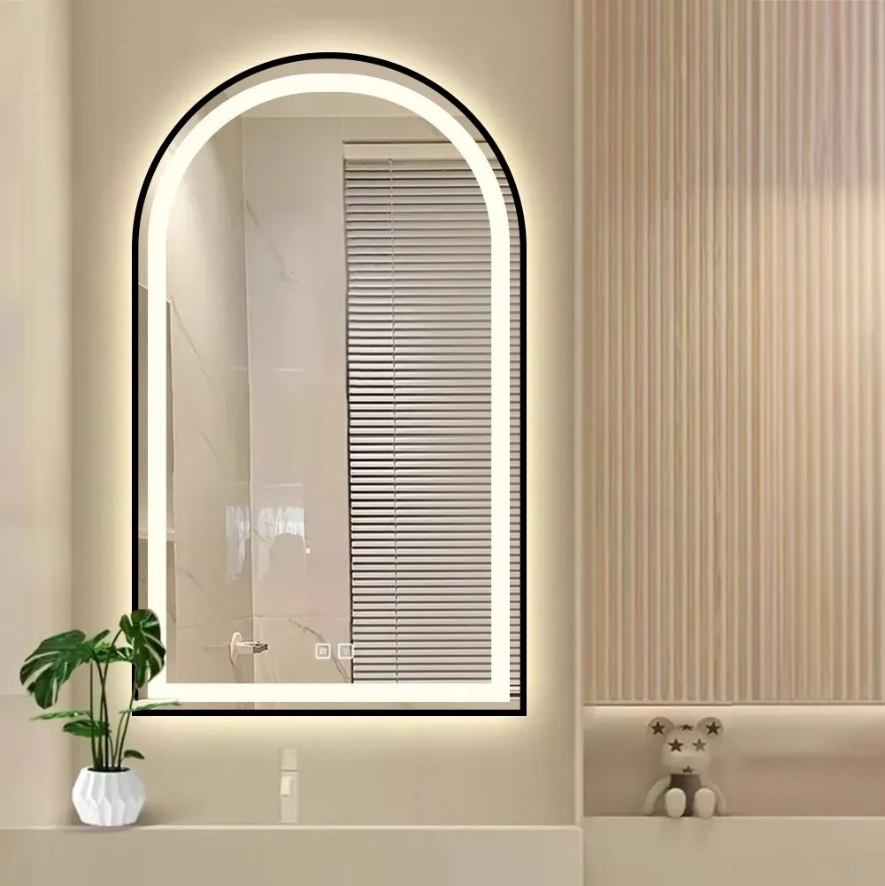 Dotykové zrkadlo s LED osvetlením DASH BLACK 60x100 cm čierne
