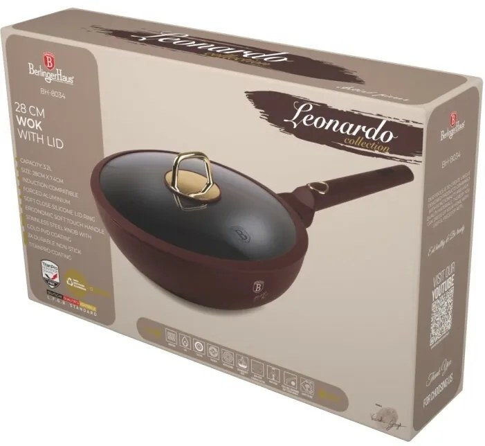BerlingerHaus Wok s pokrievkou Leonardo 28 cm